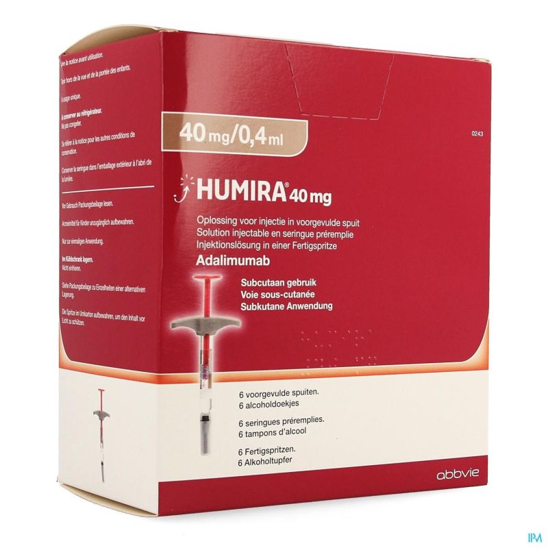 Humira 40mg/0,4ml Sol Inj Ser Prer. 6 X 40mg/0,4ml