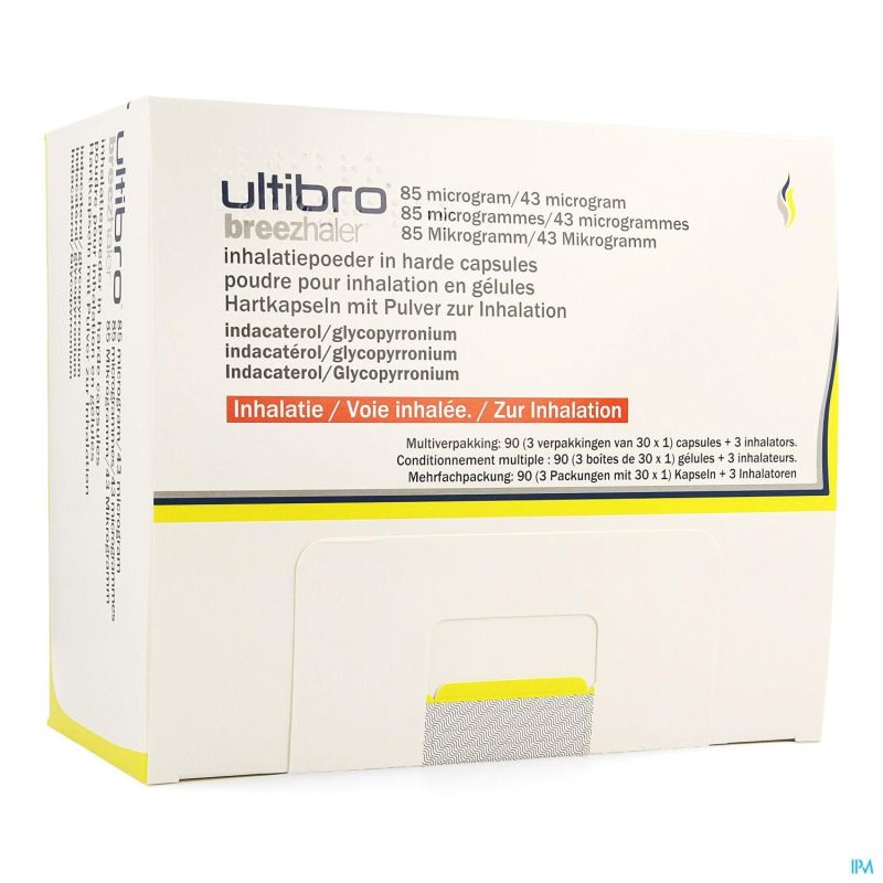 Ultibro Breezhaler 85mcg/43mcg Pulv Inhal Caps 90