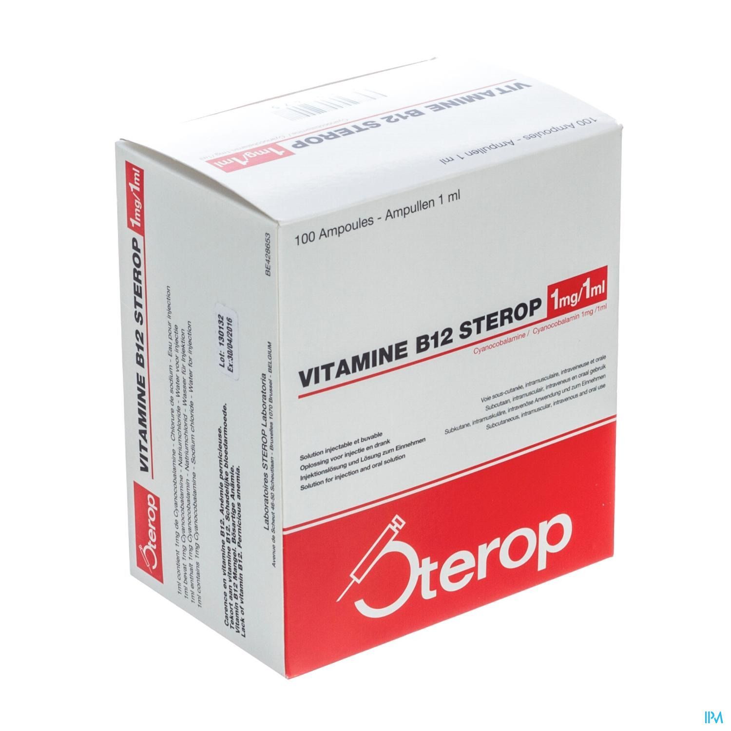 Vit B12 Sc/im/iv Amp 100 X 1mg/1ml