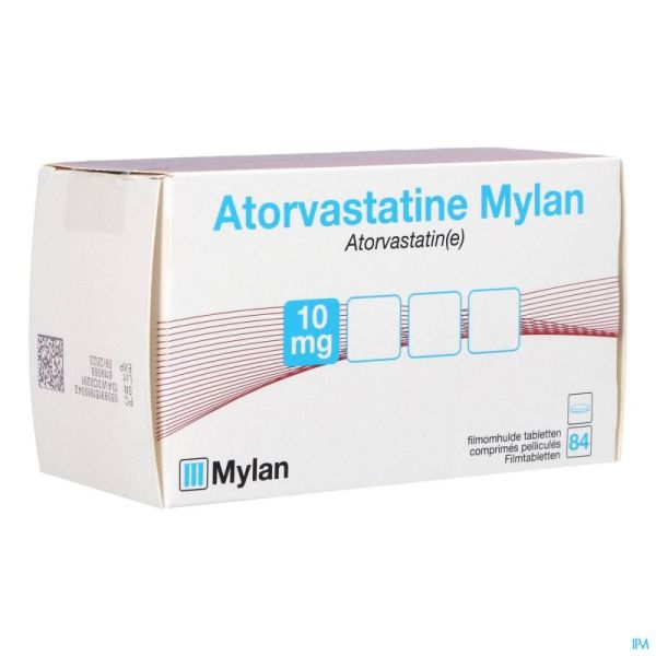 Atorvastatine Mylan 10mg Comp Pell Blister 84