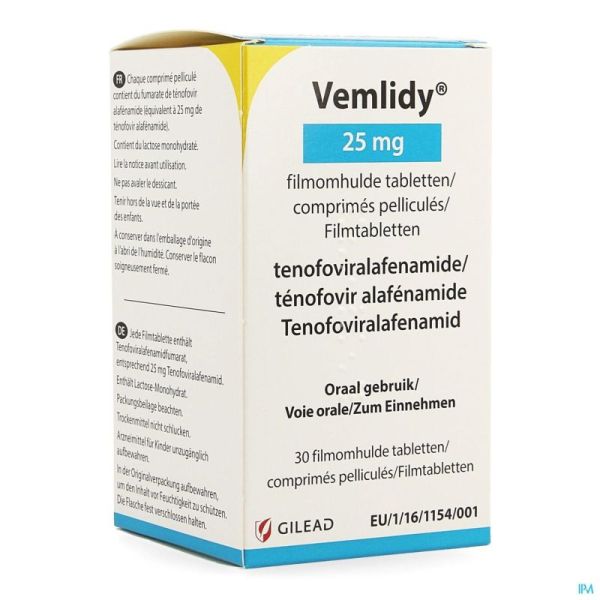 Vemlidy 25mg Comp Pell 30 X 25mg Flacon
