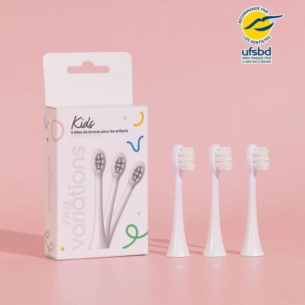 Myvariations Tetes Brosse Kids White Pack 3
