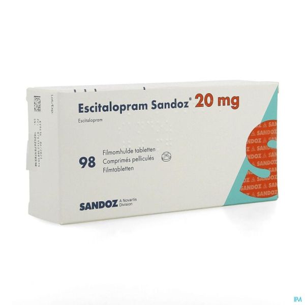 Escitalopram Sandoz 20mg Comp Pell 98 X 20mg