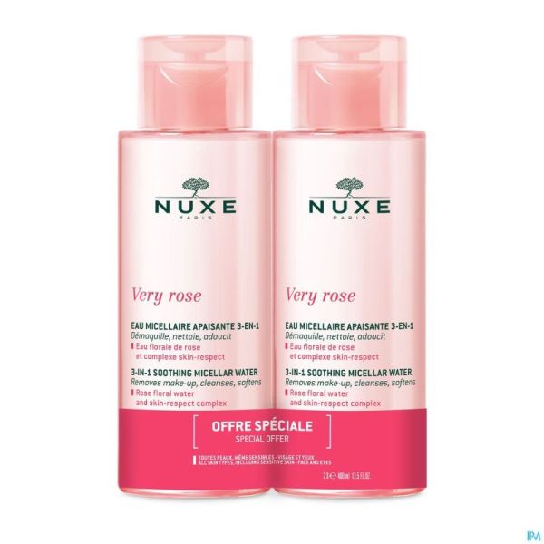 Nuxe Very Rose Eau Micel. Apaisant 3en1 Pn 2x400ml