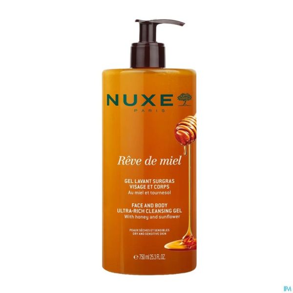 Nuxe Reve De Miel Gel Lavant Surgras Corps 750ml