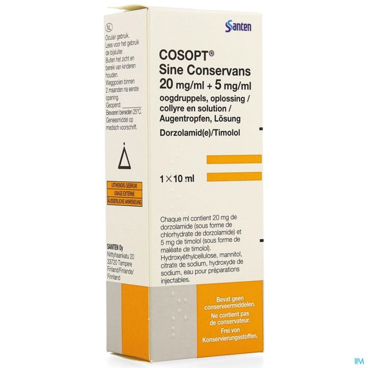 Cosopt Sine Conservans 20mg/ml-5mg/ml Gutt 1x10ml