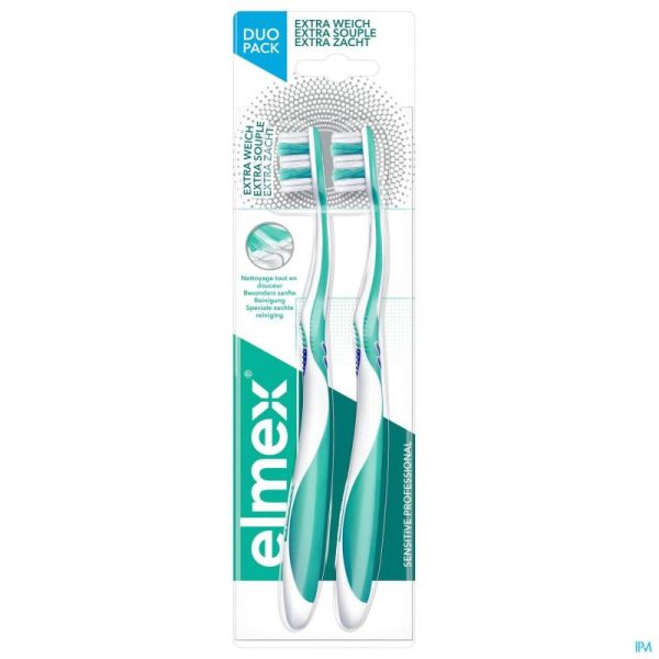 Elmex Sensitive Pro Brosse Dents Extra Souple Duo