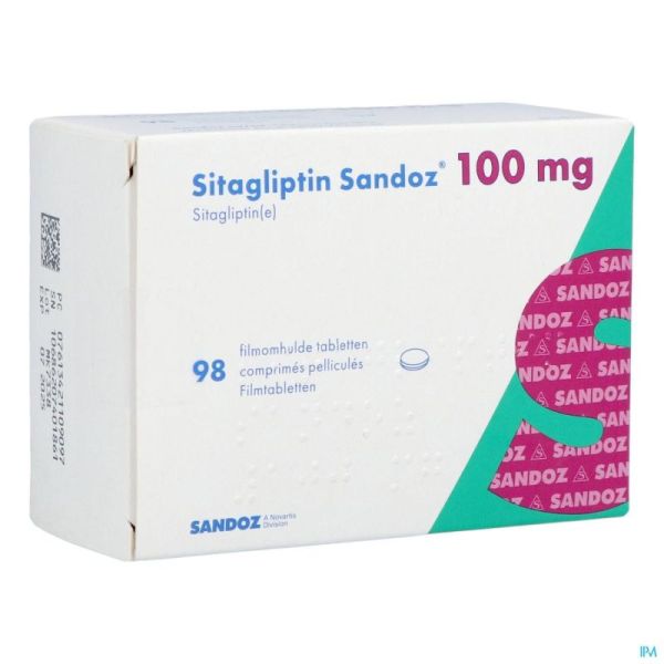 Sitagliptin Sandoz 100mg Comp Pell 98