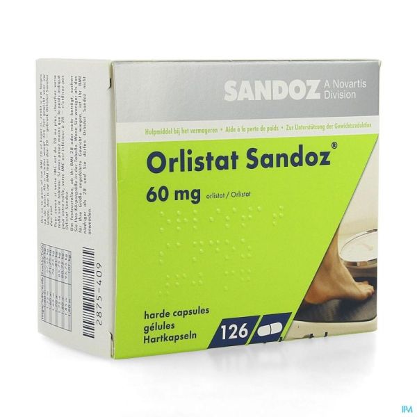 Orlistat Sandoz Caps Dure 126 X 60mg
