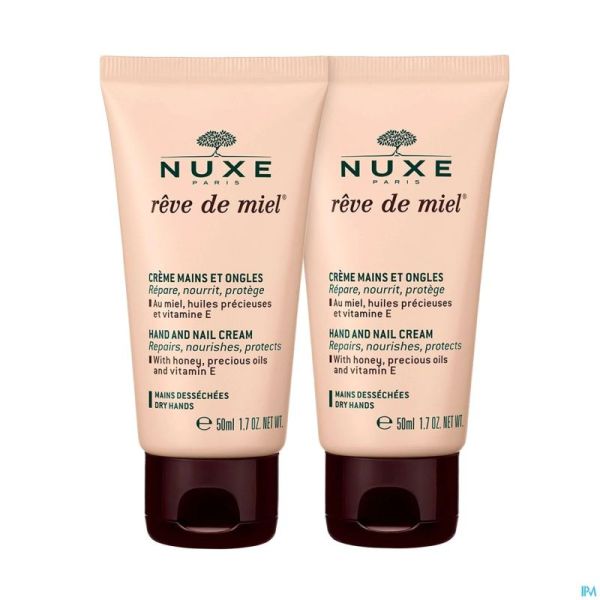Nuxe Reve De Miel Creme Mains Ongles Tube 2x50ml