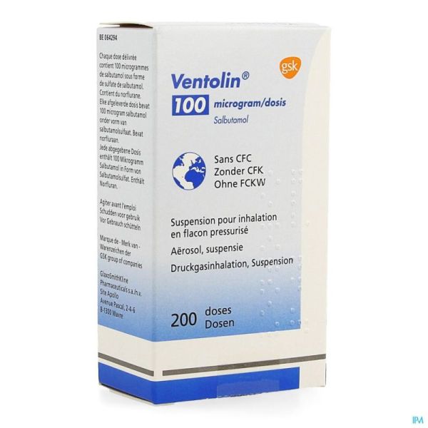 Ventolin Aero Inhal 200dos 100mcg/d