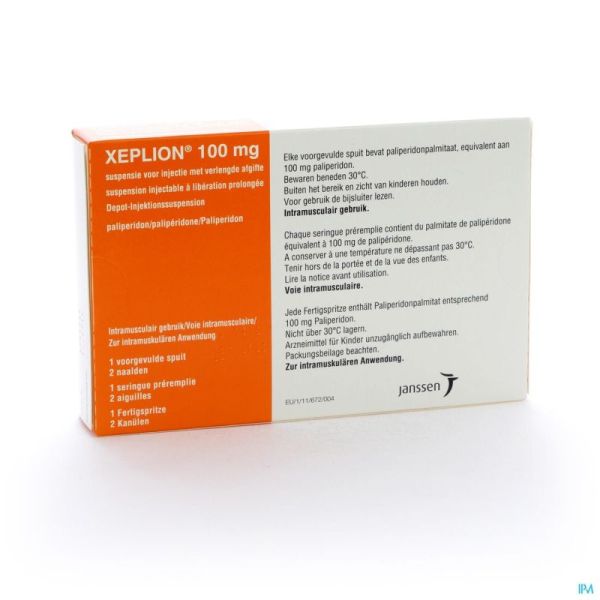 Xeplion 100mg Susp Inj Liber.prol 1 Ser Prer+2aig