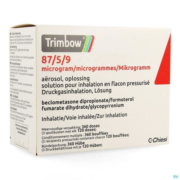Trimbow 87/5 /9mcg Aerosol Sol Inhal. Fl 3 (360d)