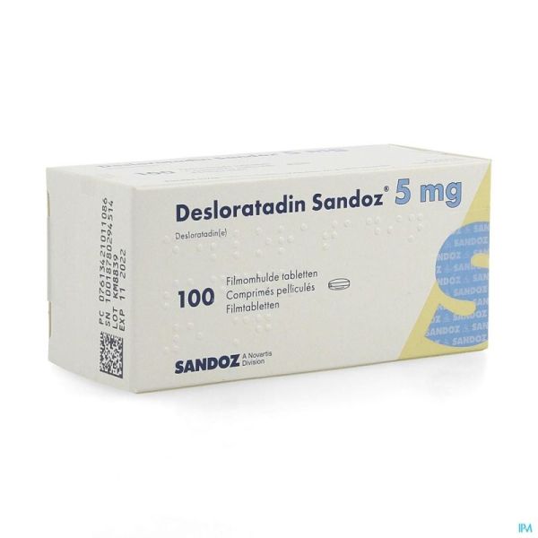 Desloratadine Sandoz 5mg Comp Pell 100 X 5mg