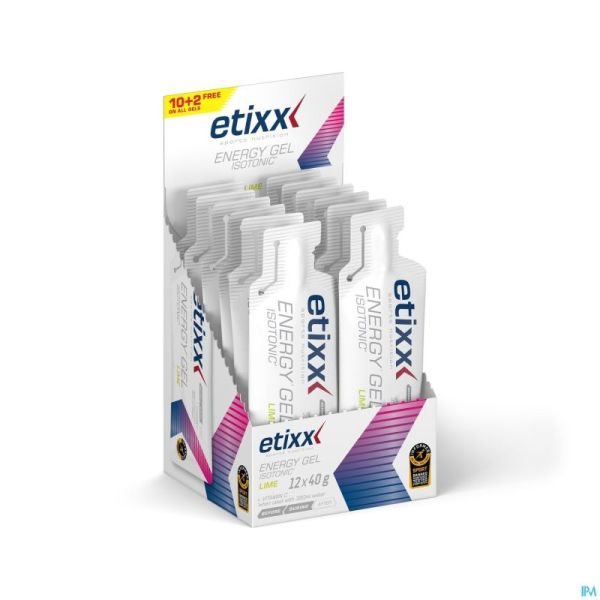 Etixx isotonic energy gel lime sach 12x40g