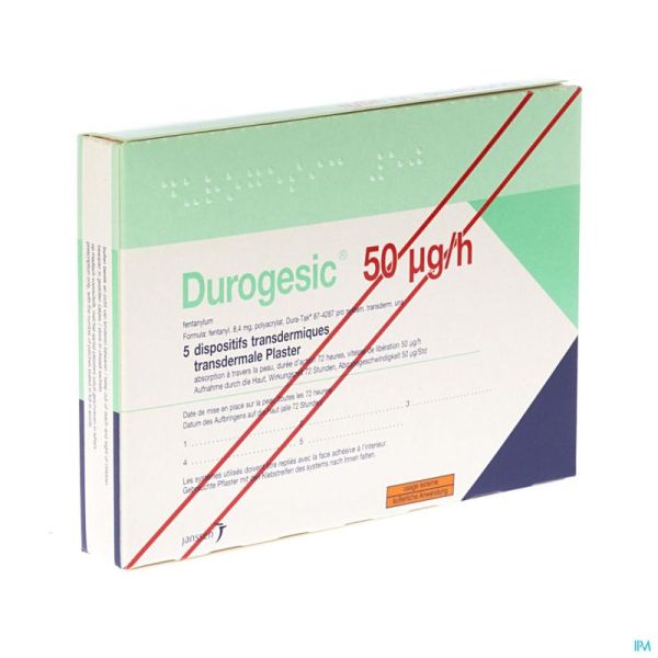 Durogesic Pl Emp 5x 50mcg/heure/uur