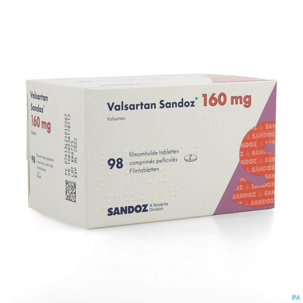 Valsartan Sandoz 160mg Comp Pell 98 X 160mg