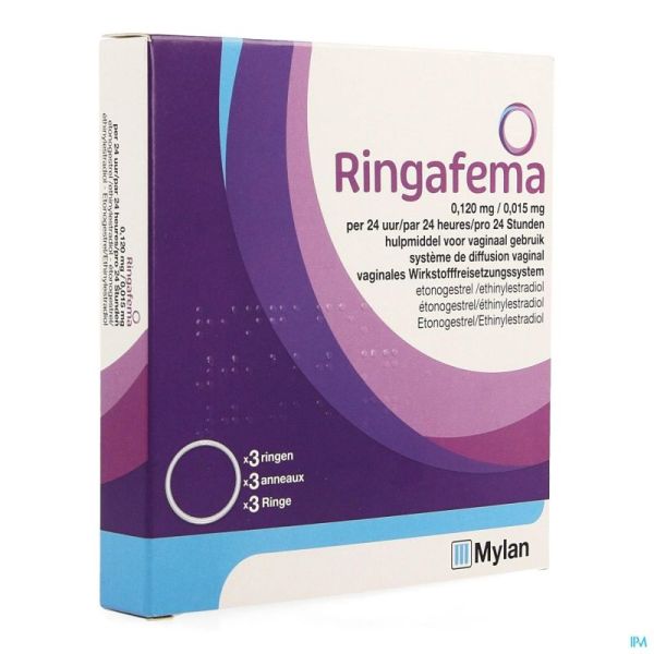 Ringafema 0,120mg/0,015mg/24h Anneau Vaginal 3