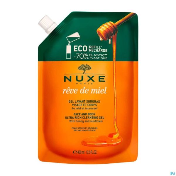 Nuxe Reve De Miel Gel Lavant Recharge Eco 400ml
